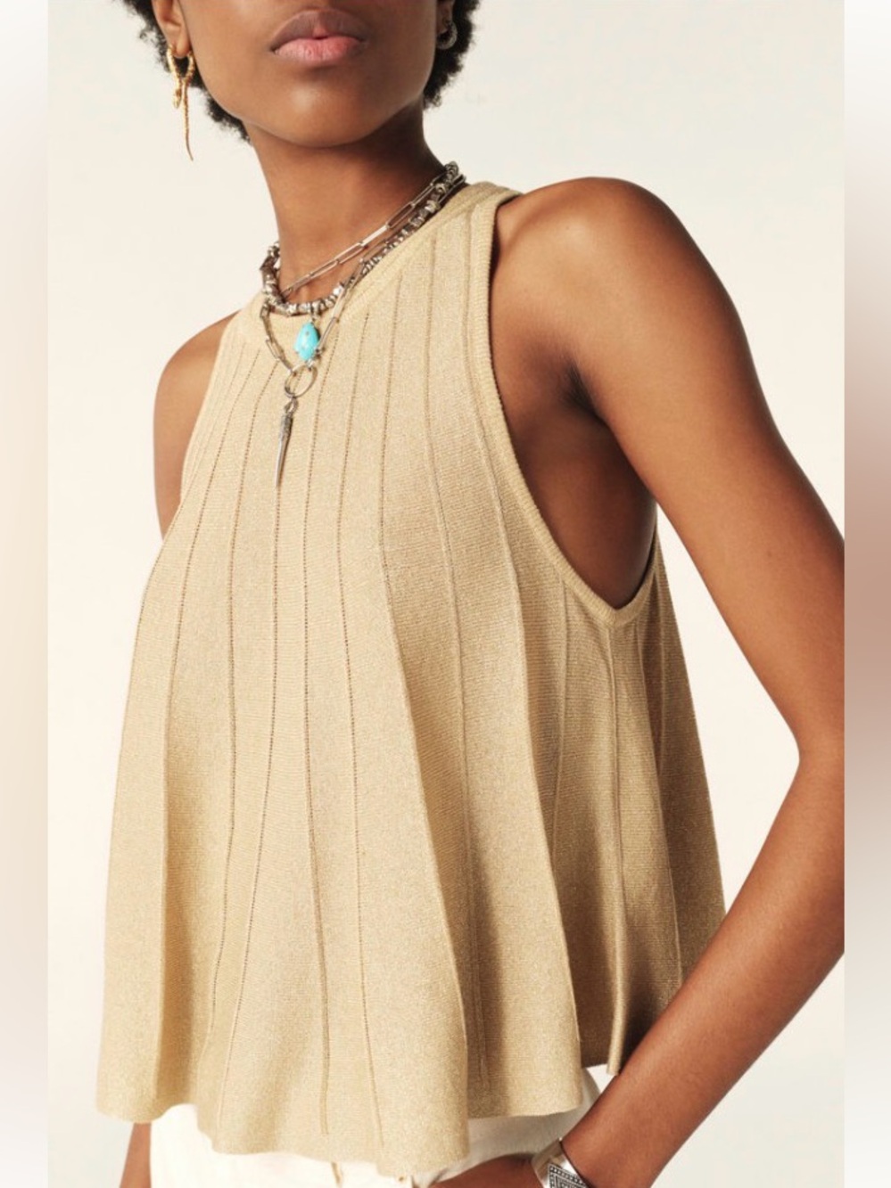 ba&sh Pleated Vest Top
